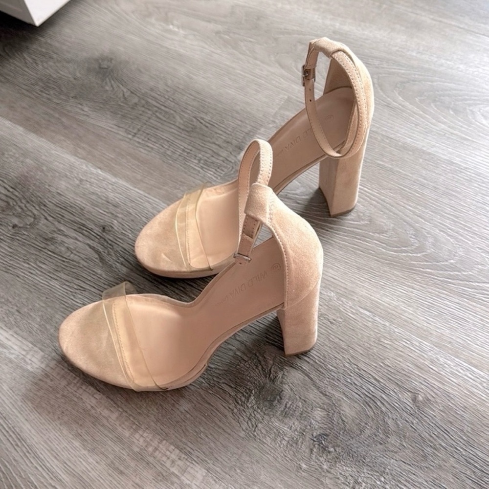 Wild Diva Tan Block Heel Sandals